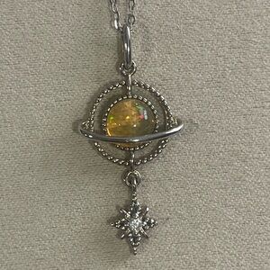 Celestial Opal and Sterling Silver Pendant Necklace